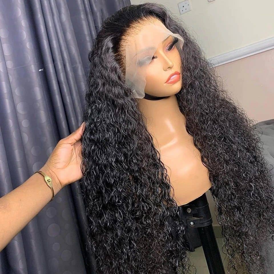 13X4 Lace Front Wig Human Hair Full Wig: WINE RED / 26 Inches