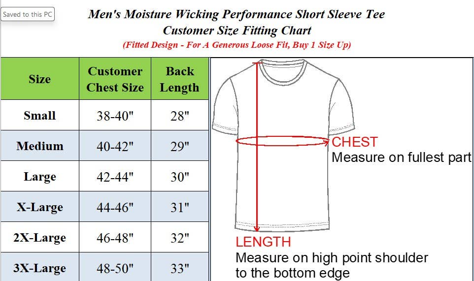 Men's Short Sleeve Moisture-Wicking Performance Tee: Black / 2XL