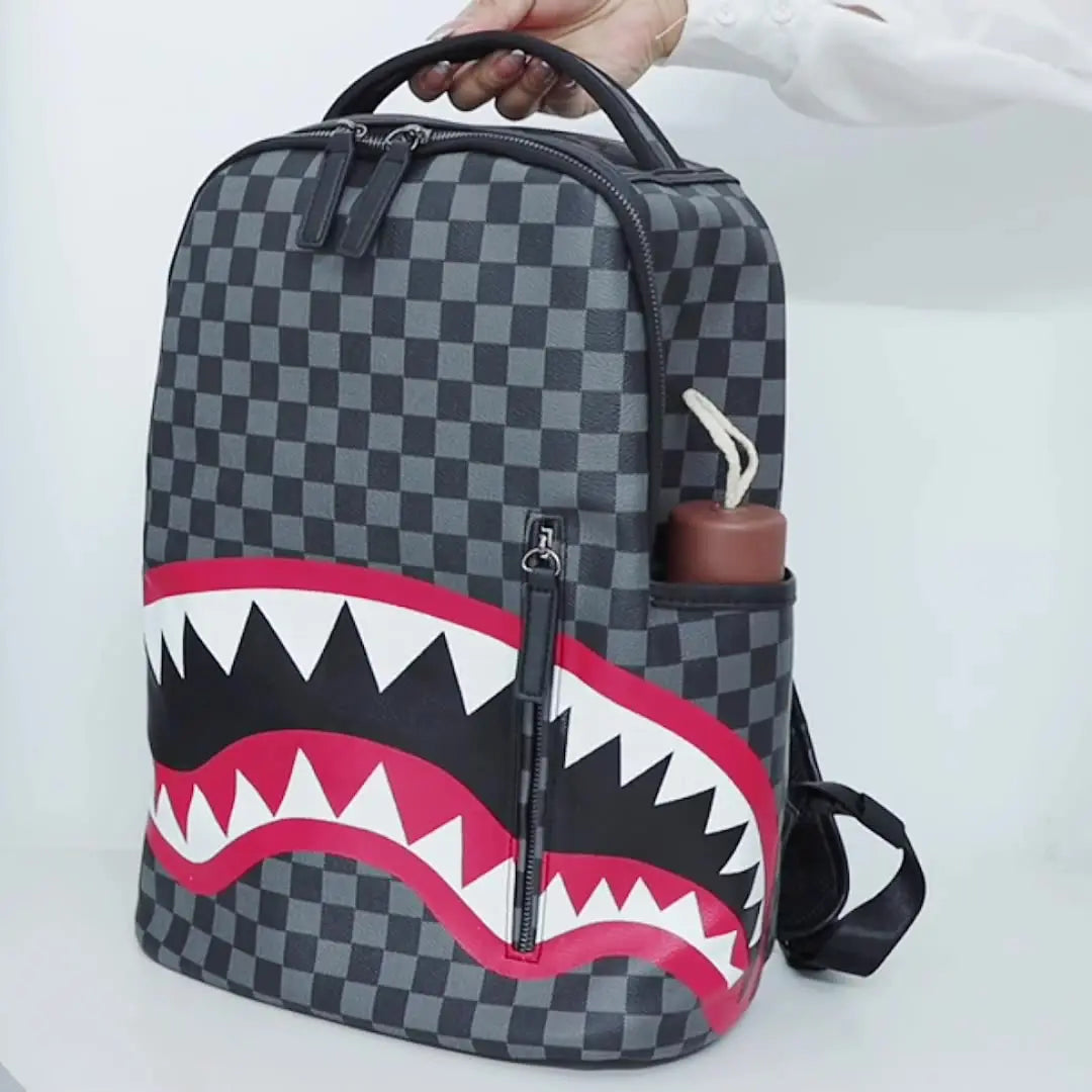 Student Backpack Large Capacity Street Fashion Shark Bag