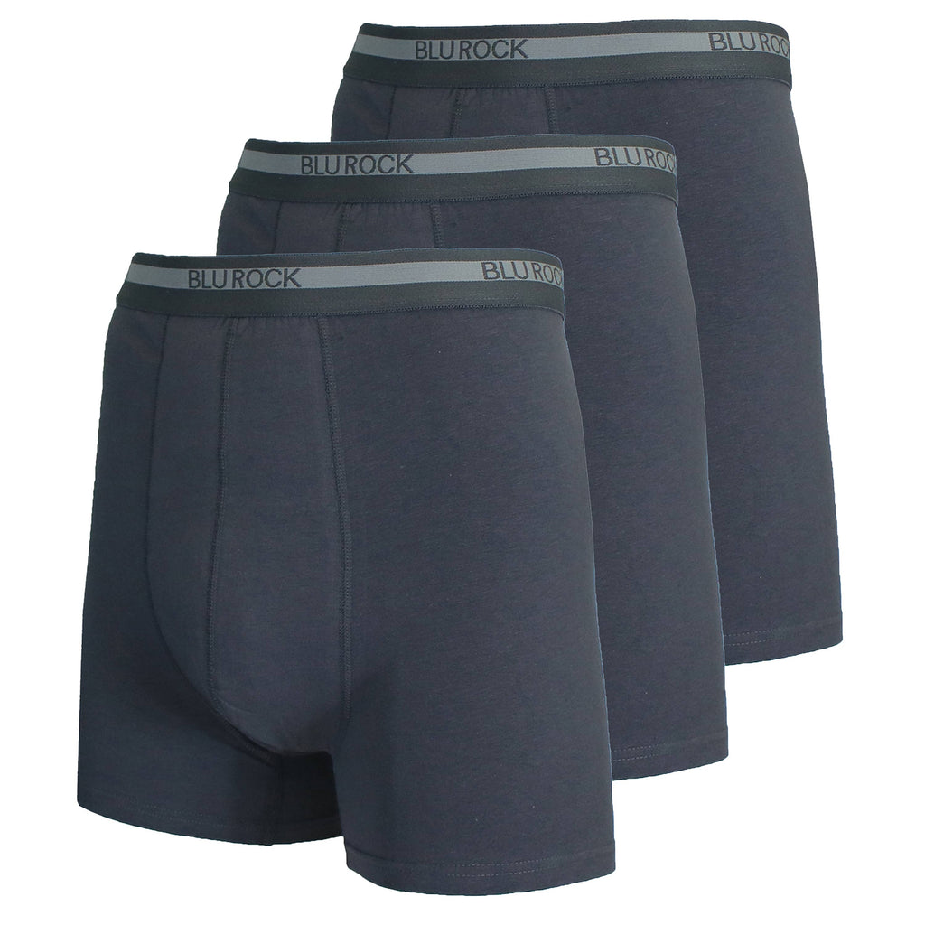 Blu Rock  Men's Stretch Cotton Boxer Briefs (3 Pack): Black / LARGE-3PCS