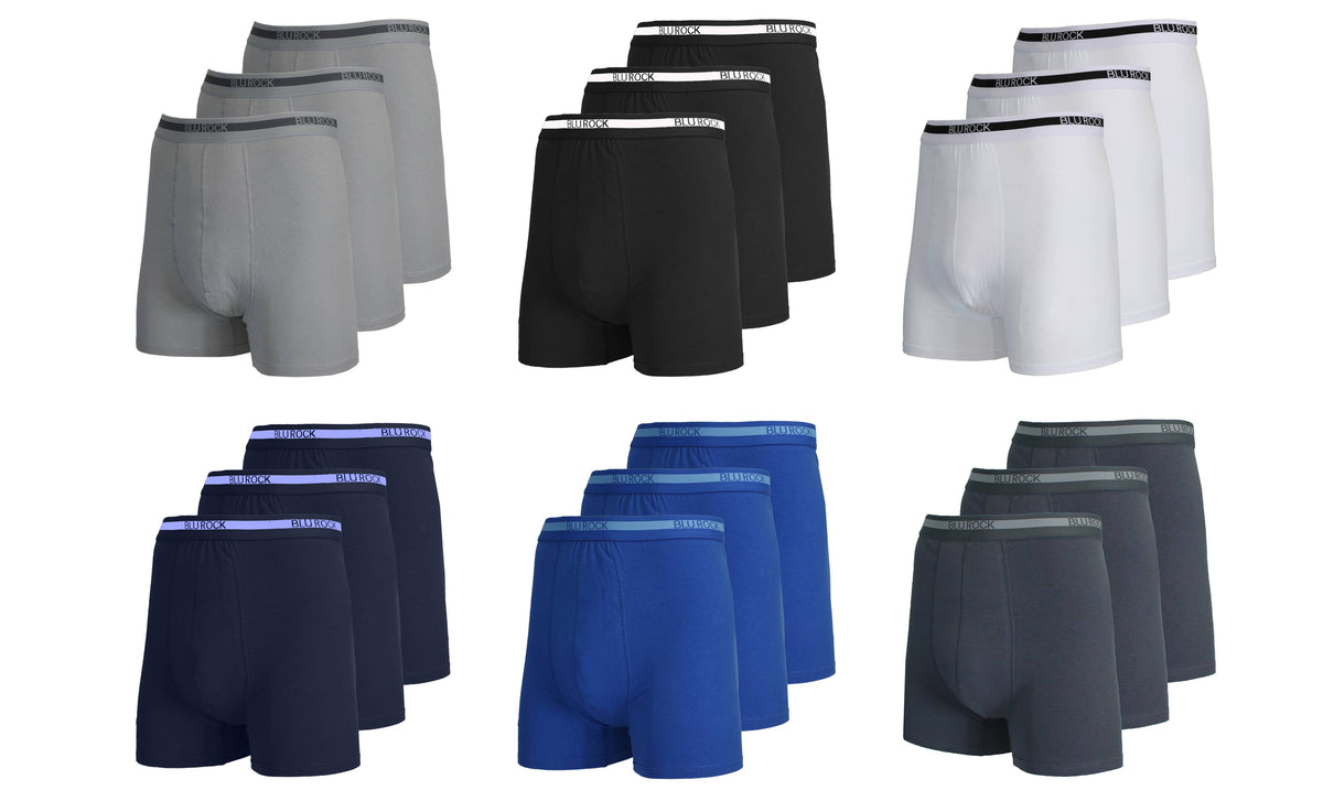 Blu Rock  Men's Stretch Cotton Boxer Briefs (3 Pack): Black / MEDIUM-3PCS