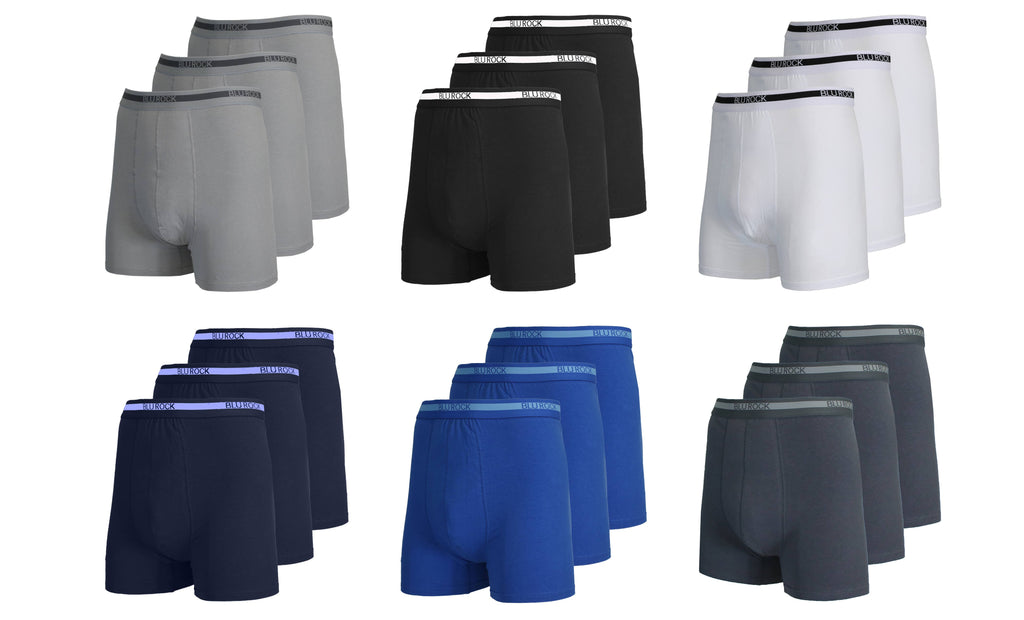 Blu Rock  Men's Stretch Cotton Boxer Briefs (3 Pack): Black / XXLARGE-3PCS