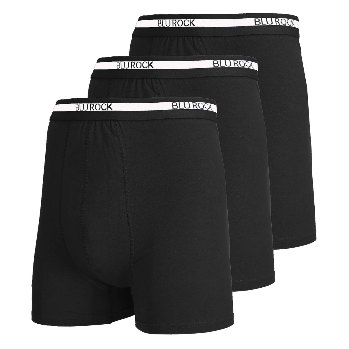 Blu Rock  Men's Stretch Cotton Boxer Briefs (3 Pack): Black / SMALL-3PCS