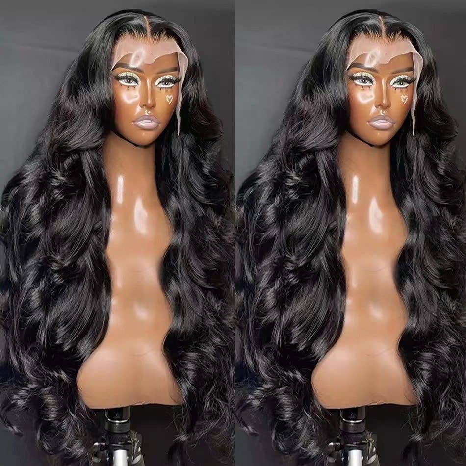 13X4 Lace Front Synthetic Hair Wig Body Wave: L153 black / 24 Inches