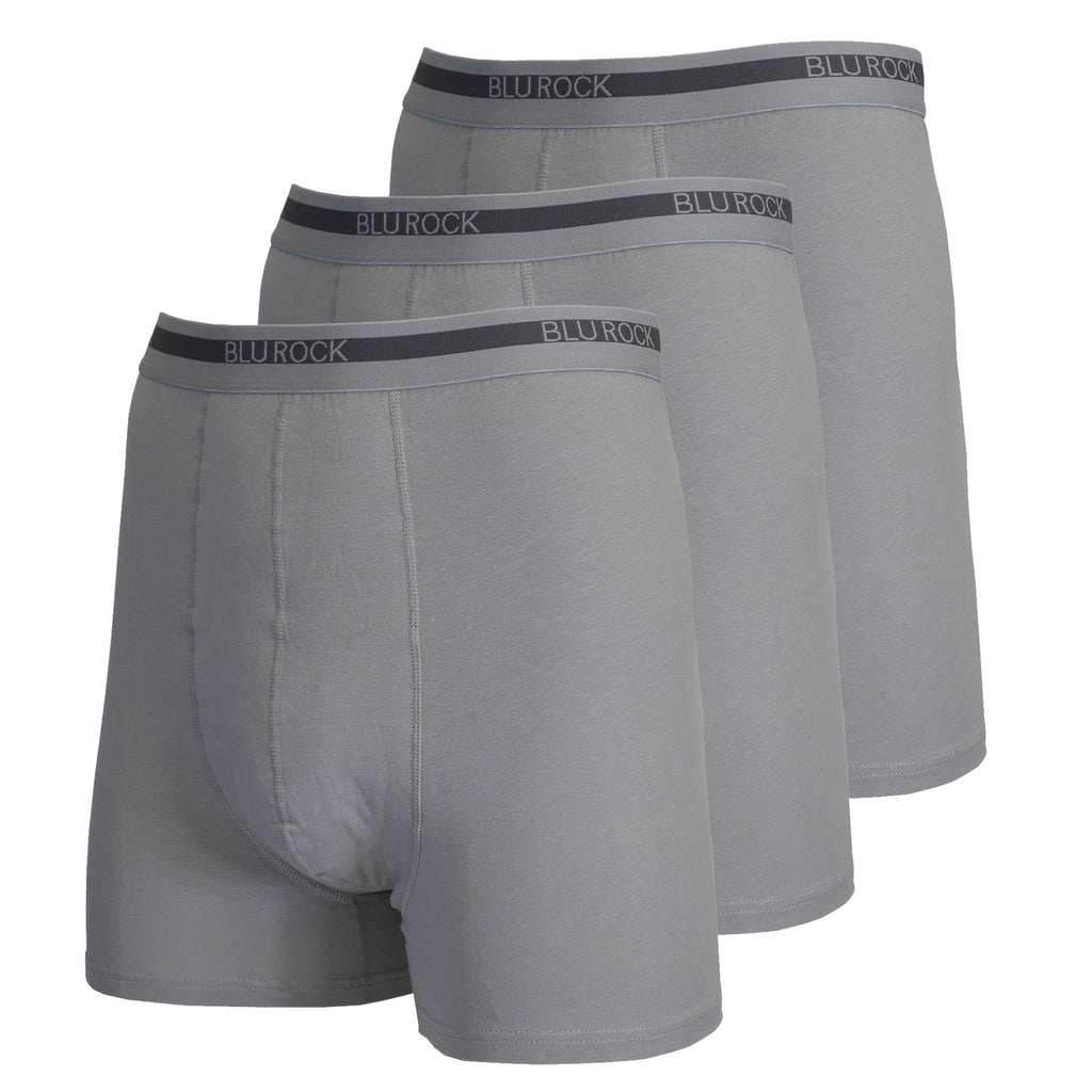 Blu Rock  Men's Stretch Cotton Boxer Briefs (3 Pack): Black / MEDIUM-3PCS