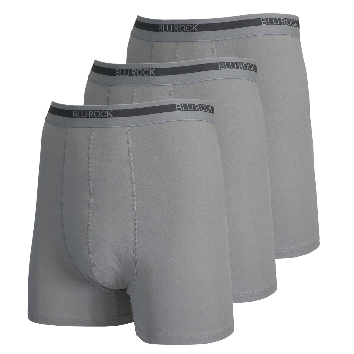 Blu Rock  Men's Stretch Cotton Boxer Briefs (3 Pack): Black / SMALL-3PCS