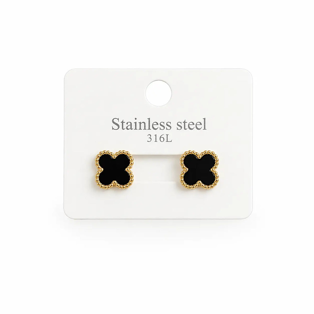 Clover Stud Earrings – Stainless Steel | Gold Minimal