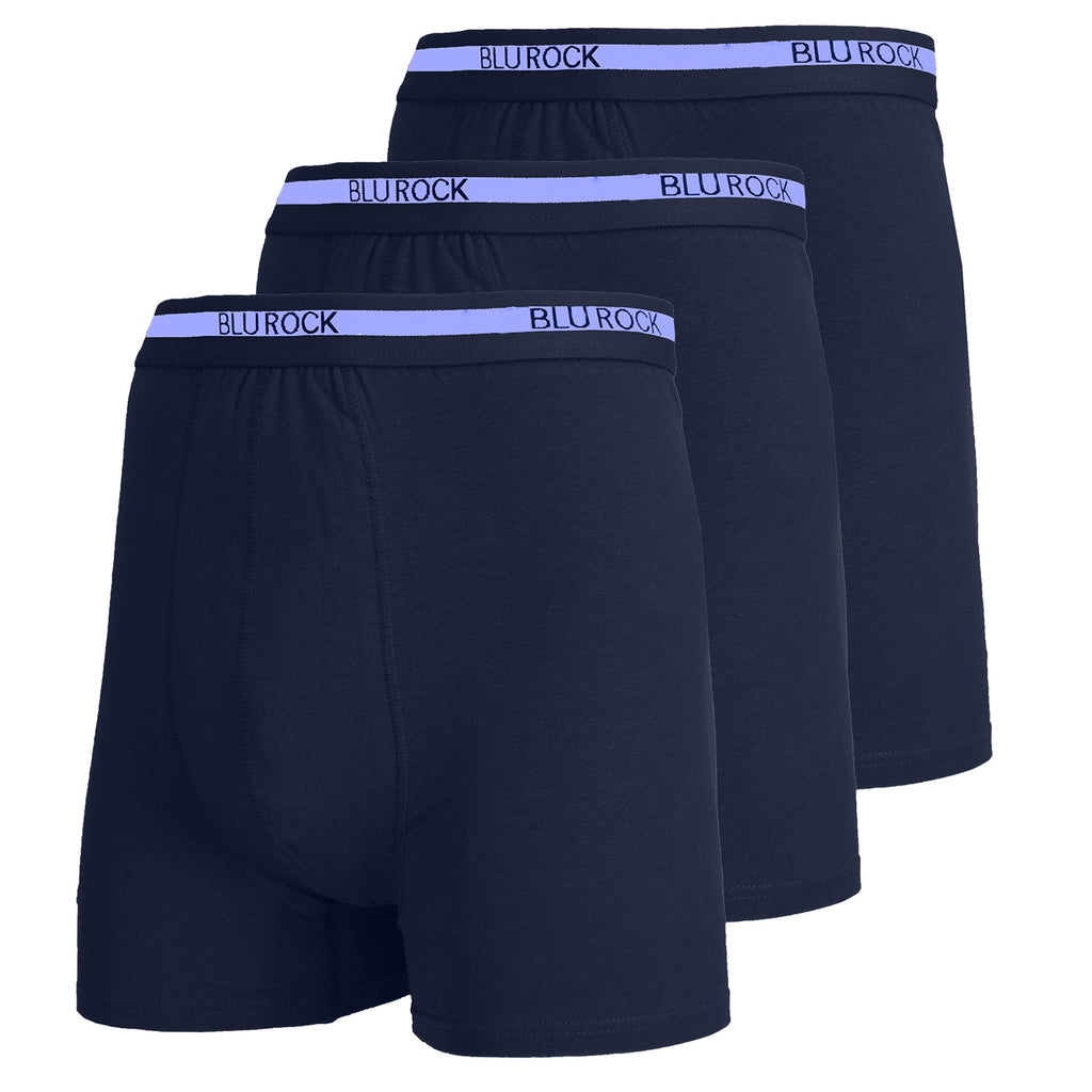 Blu Rock  Men's Stretch Cotton Boxer Briefs (3 Pack): Black / MEDIUM-3PCS