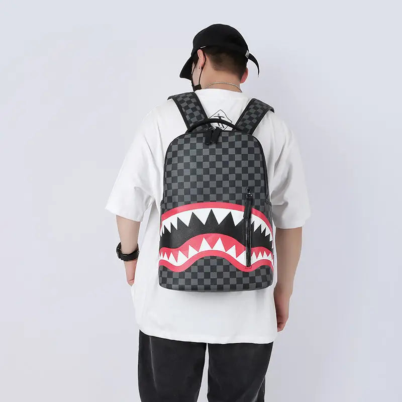 Student Backpack Large Capacity Street Fashion Shark Bag