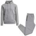 2-Piece Men’s Fleece-Lined Pullover Hoodie & Jogger Set: Heather Gray / XL