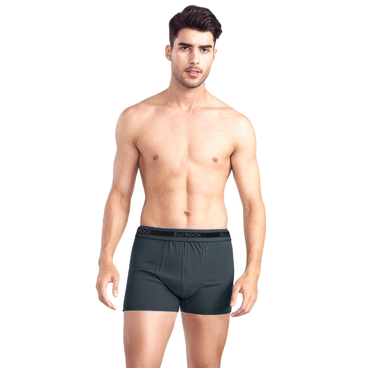 Blu Rock  Men's Stretch Cotton Boxer Briefs (3 Pack): Black / XLARGE-3PCS