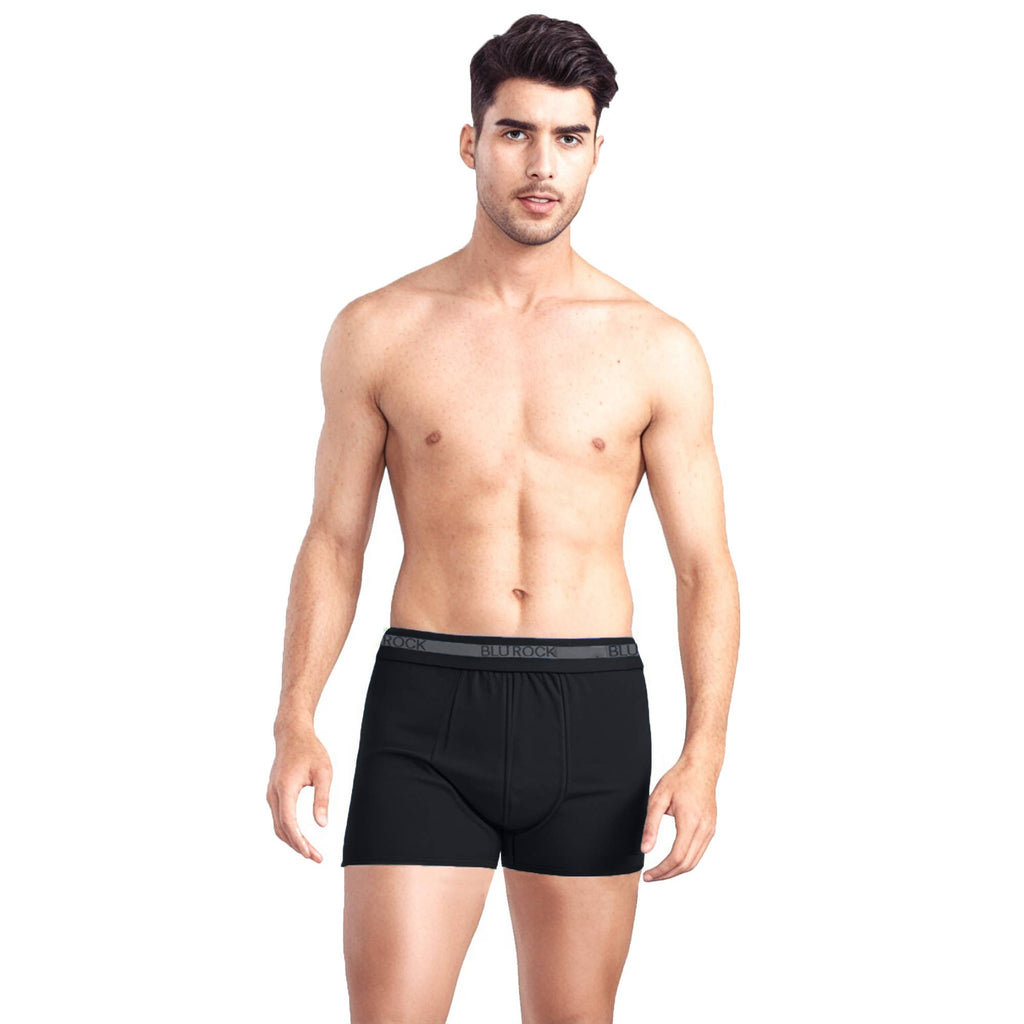 Blu Rock  Men's Stretch Cotton Boxer Briefs (3 Pack): Black / MEDIUM-3PCS