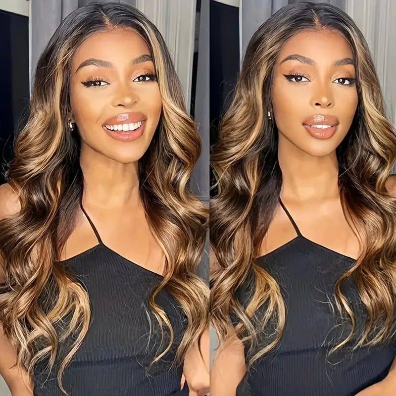 Lace Front Wig Fashion Women Synthetic Long Wavy Full Wig: LIGHT PINK / 30 Inches