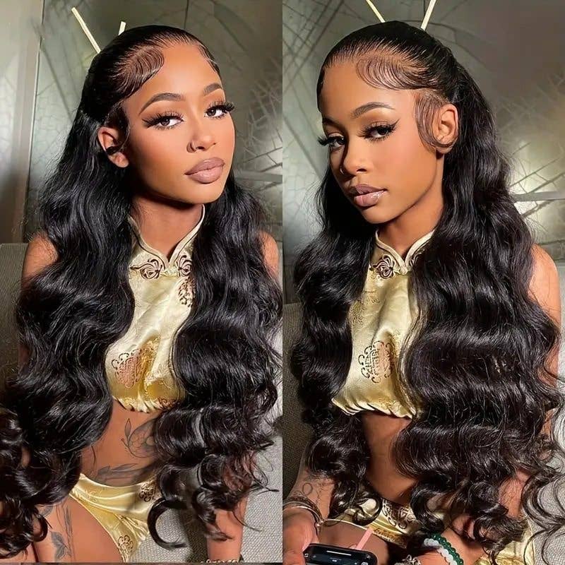 Lace Front Wig Fashion Women Synthetic Long Wavy Full Wig: LIGHT PINK / 30 Inches