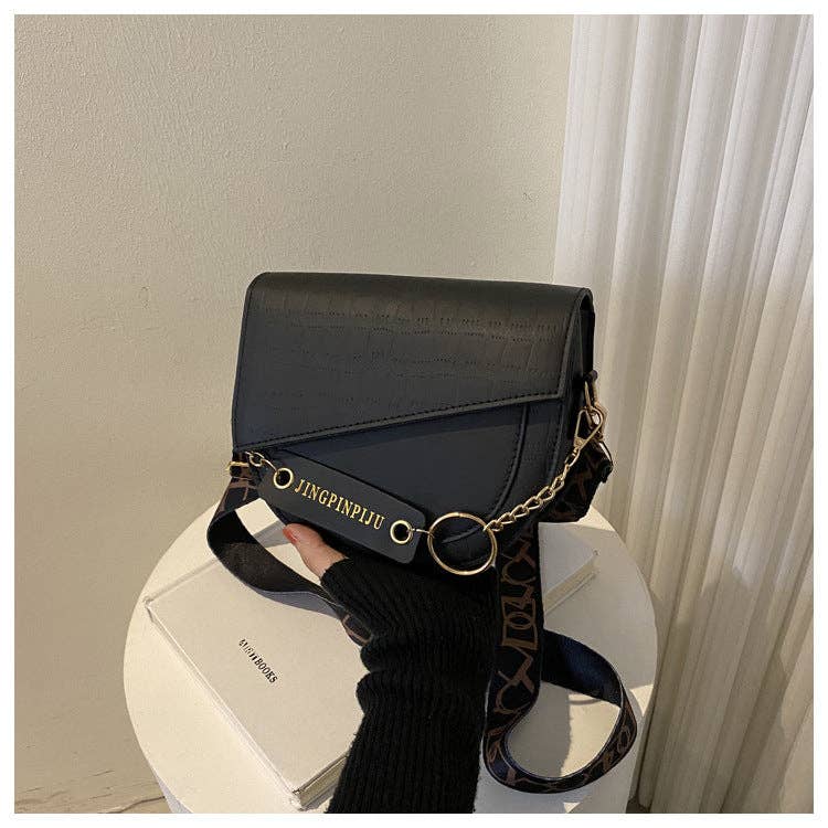 Trendy Color- Crossbody Bag For Women: Black
